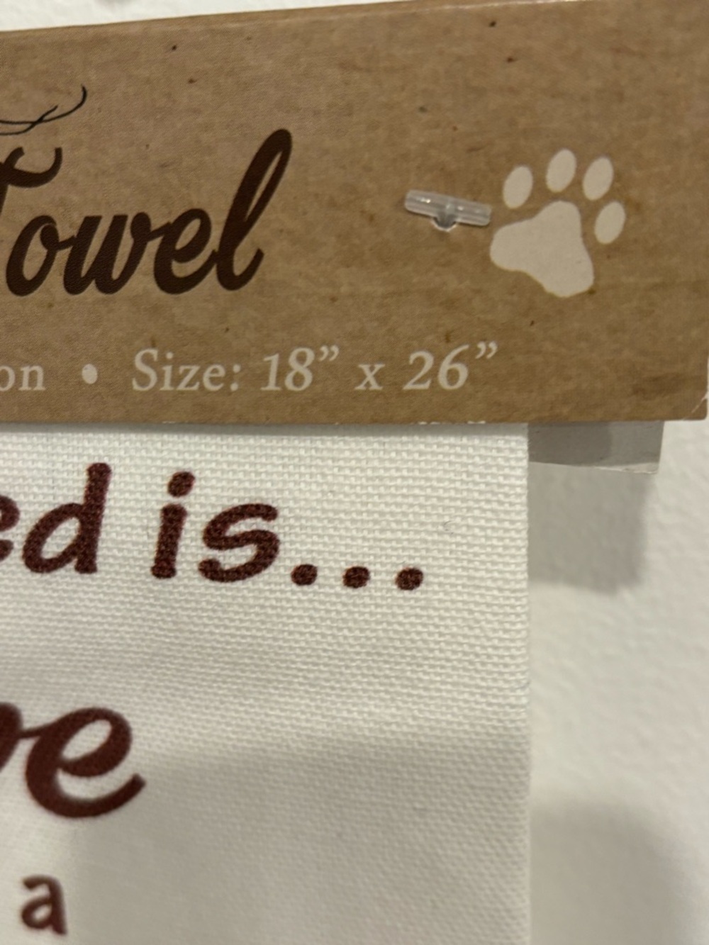 Kitchen Towel White ALL YOU NEED IS LOVE AND A BORDER COLLIE Cotton 18” x 26” - Picture 4 of 8